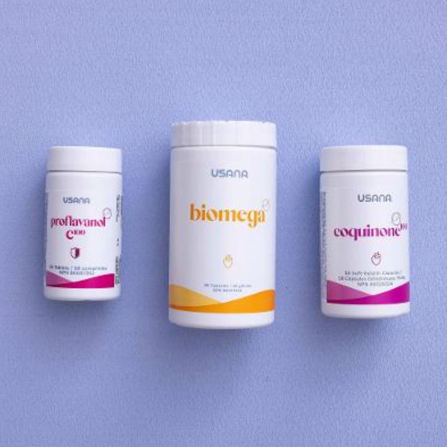 USANA Heart Health Pack Proflavanol C200 Biomega Coquinone 30 Powerful 3pcs NEW