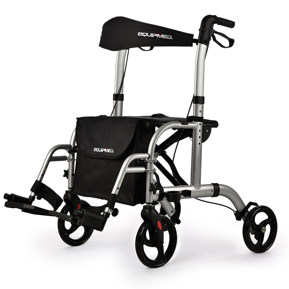 EQUIPMED Rollator Transit Wheelchair Walking Frame Walker Aid Elderly Seniors
