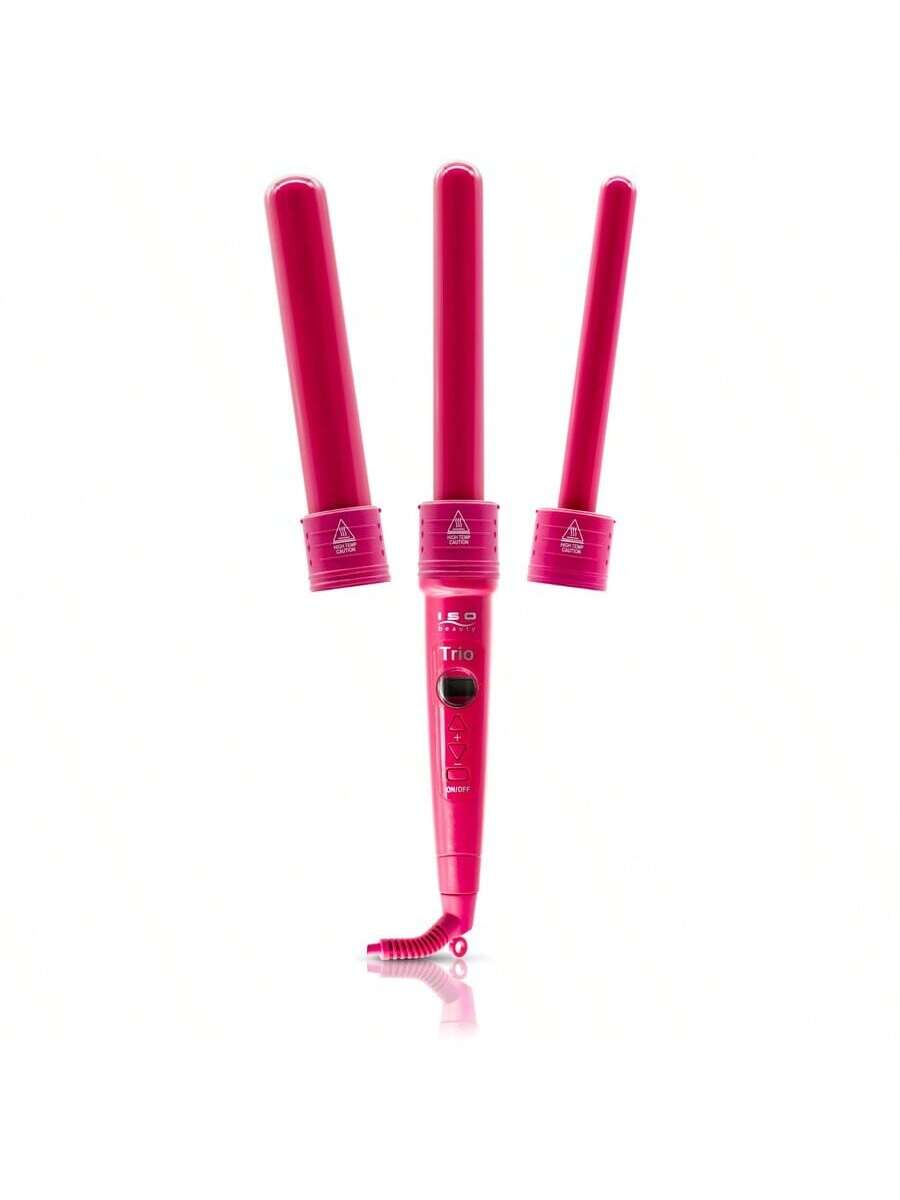 ISO Beauty Trio 3-In-1 Interchangeable Professional Tourmaline-Infused Ceramic Curling Set