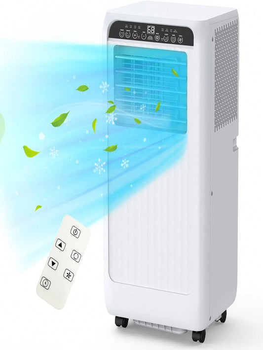 8000 BTU (ASHRAE) / 5000 BTU (DOE) Portable Air Conditioner, Cools 350 Sq.Ft. 3-In-1 Mini Standing AC Unit Cool/Fan/Dry, Quiet Operation, Remote, Fast Cooling, Air Purification, BlackPanel