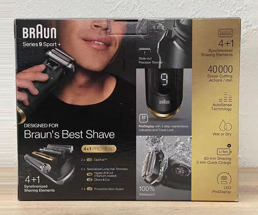Braun Series 9 Sport+ Shaver Clean & Charge System - 9320cc, Black