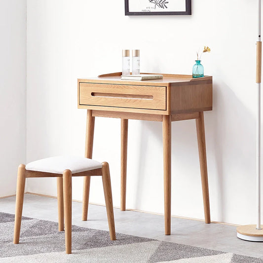 23.6" Nordic Natural Wood Dressing Table with Drawer