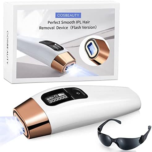 COSBEAUTY Laser Hair Removal with Painless System IPL Hair Removal Devices At-Home Permanent Hair Remover 2 Modes,5 Levels,Automatic and Fast for Body,Face,Bikini,with Sunglasses