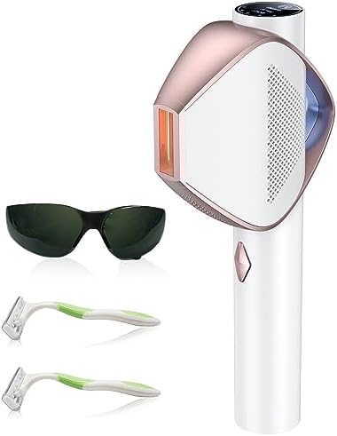 Laser Hair Removal for Women and Men, Permanent IPL Hair Removal Device with Latest Fast Flash Technology for Facial Legs Arms Hair Removal at Home Use（White）