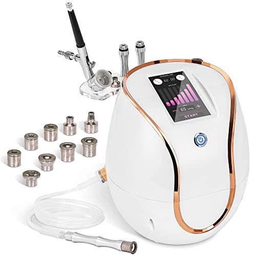 Professional Diamond Machine with Touch Screen Facial Skin Care Device Equipment (Suction Power: 0-68cmHg) + Spray Gun Cotton Filter, Tips, Wands