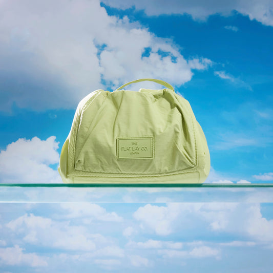 The Flat Lay Co. Drawstring Makeup Bag in Light Green Parachute
