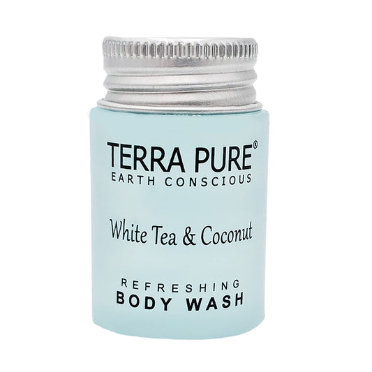 Terra Pure White Tea & Coconut Body Wash, Travel Size Hotel Amenities, 1 oz. (Case of 300)