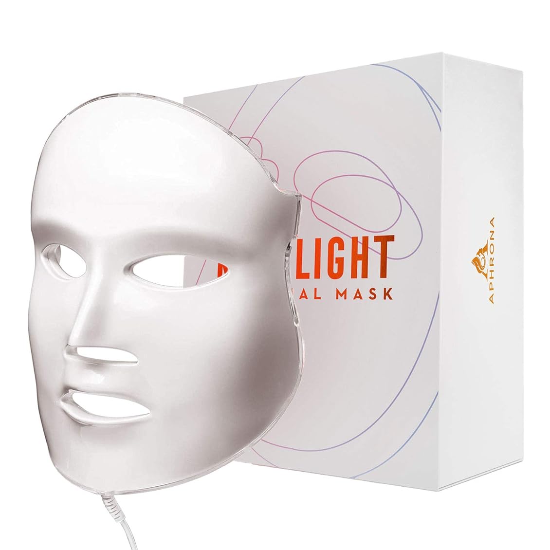 Aphrona¨ | Moonlight 3 color LED Facial Mask Skin Care Mask, LED Light Therapy Red Blue light for Acne Removal Wrinkle Reduction