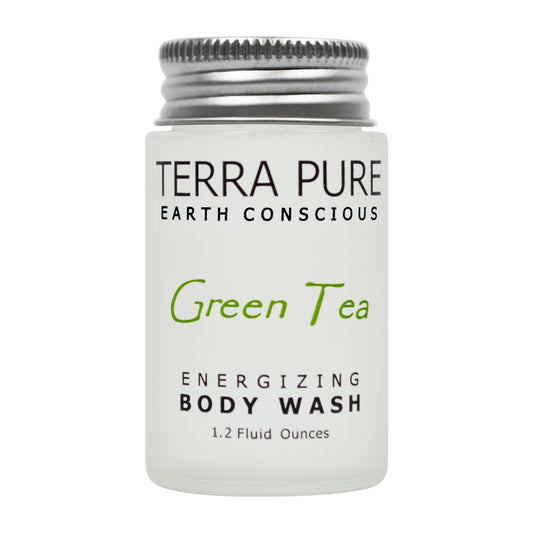 Terra Pure Green Tea Body Wash, 1.2 oz. In Jam Jar With Organic Honey And Aloe Vera (Case of 300)