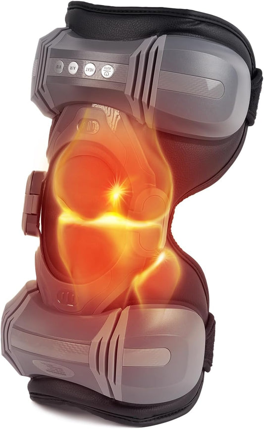 Electric Knee Massager，Knee Support Brace Strap with 3 Heat and Vibration Settings, Easy to Wear, Pneumatic Pressure Massage - Arthritis and Knee Pain/Injury Relief Tool