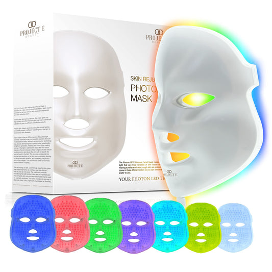Project E Beauty Skin Rejuvenation Photon Mask | LED Face Mask Light Therapy Red Blue Light Anti-Aging Wrinkle Spa Facial Treatment Home Skincare Mask