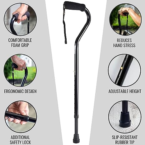 Ergonomic Hand Grip and Wrist Strap DMI Walking Cane and Walking Stick