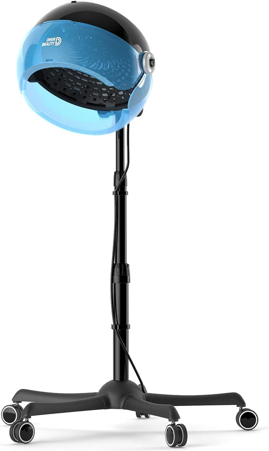 DEER BEAUTY Professional Standing Hair Dryer - 1875W Floor Standing Hooded Dryer Hair Bonnet with Ionic Generator for Professional Salon Station Spa Home Use Hair Drying Treatment Adds Shine Volume