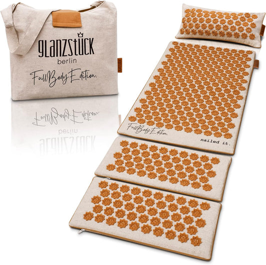 Glanzstück Berlin® Health Collection XXL Acupressure Mat Set for Full Body for Tension Headaches Back Pain Stress