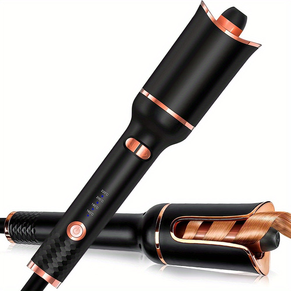 Automatic Hair Curler, Ceramic Ionic Barrel Automatic Hair Curling Iron, Auto Curling Wand With 1" Large Rotating Barrel & 4 Temps & 3 Timer Settings, Dual Voltage Spin Iron For Hair Styling (Upgrade)