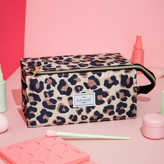 XXL Makeup Box Bag and Tray in Leopard Print