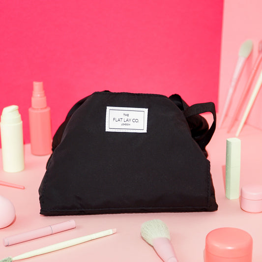 XXL Drawstring Makeup Bag in Classic Black