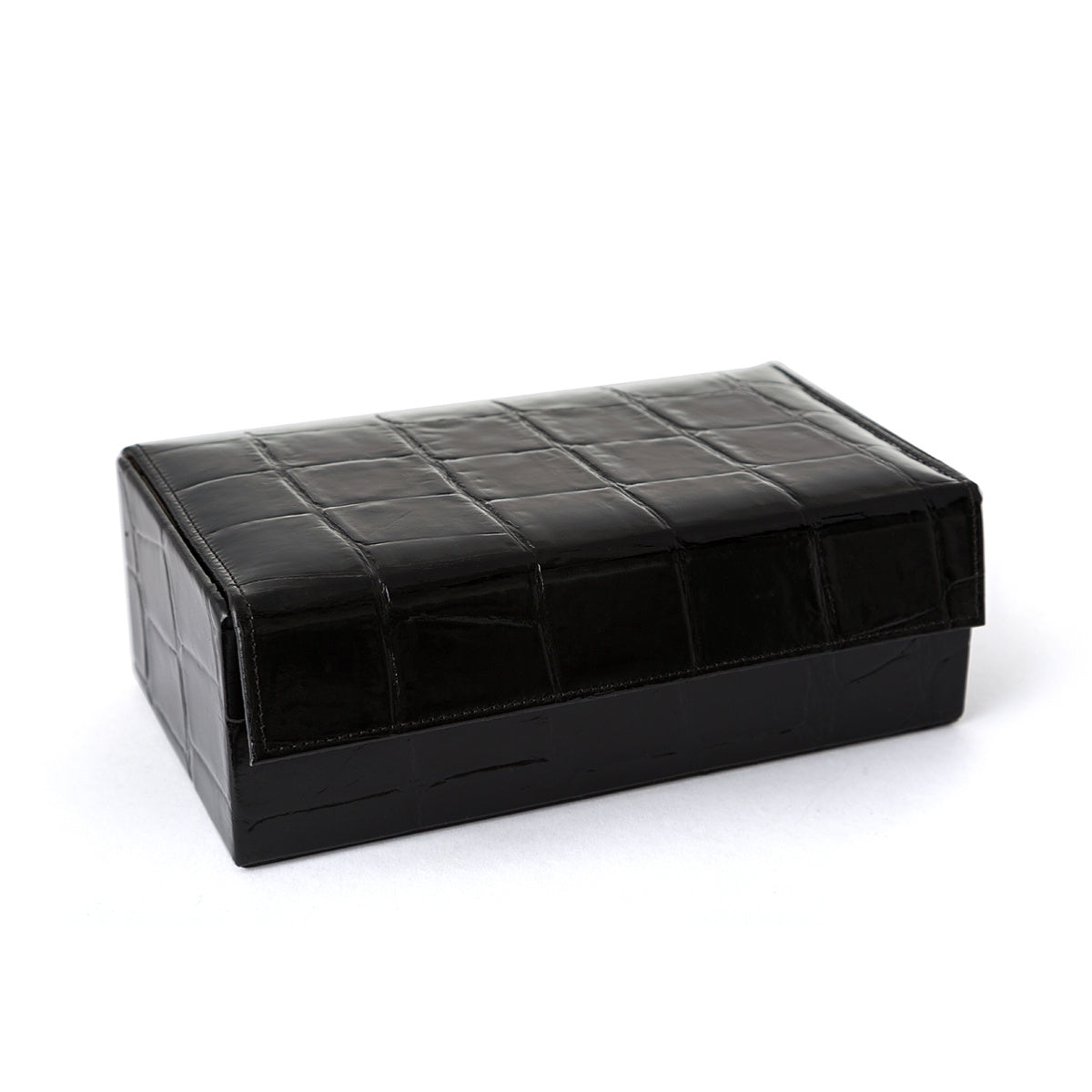 Empty Black Leather Grooming Box