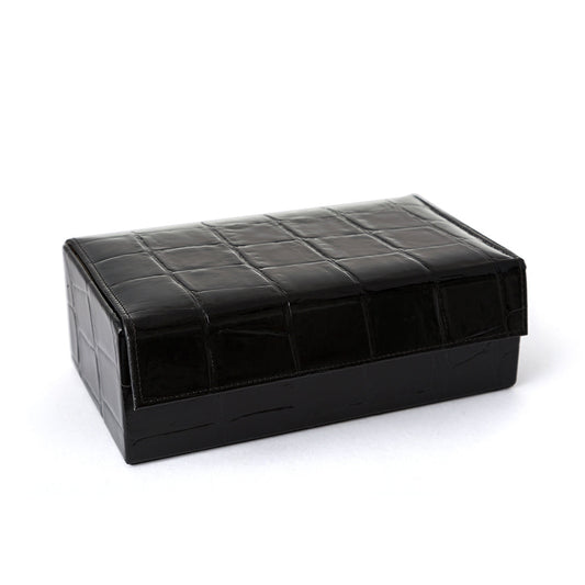 Empty Black Leather Grooming Box