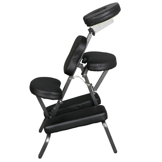 Portable Folding PU Leather Pad Travel Tattoo Spa Salon Massage Chair Black