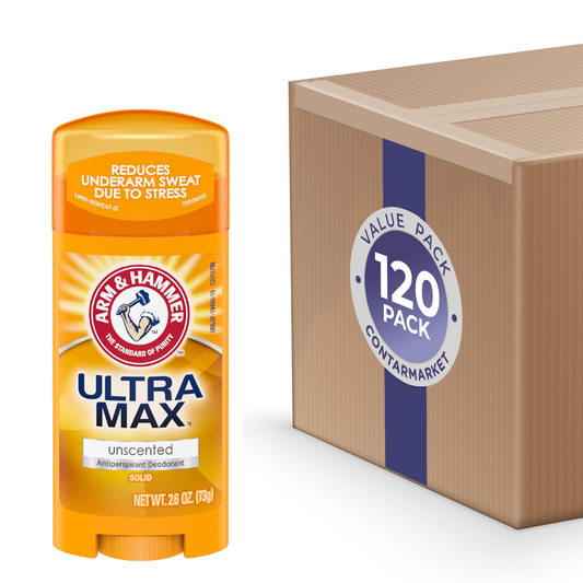 A&H  Deodorant UltraMax Invisible Solid Unscented, 2.6 oz - 120 Pack