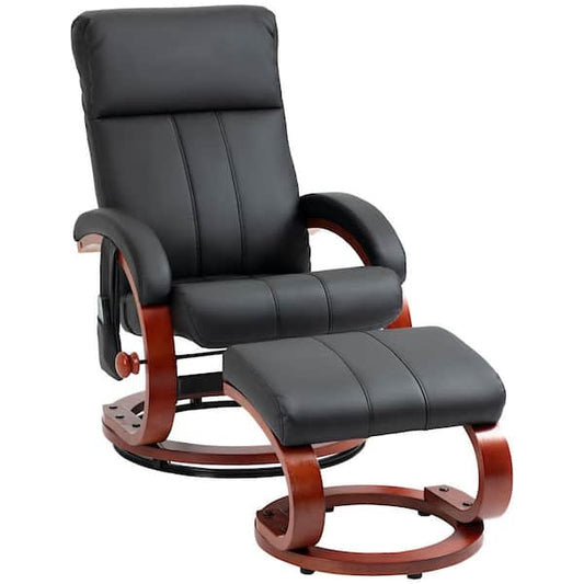 Black PU Leather 10 Vibration Points and 5 Massage Mode Reclining Massage Chair - $235