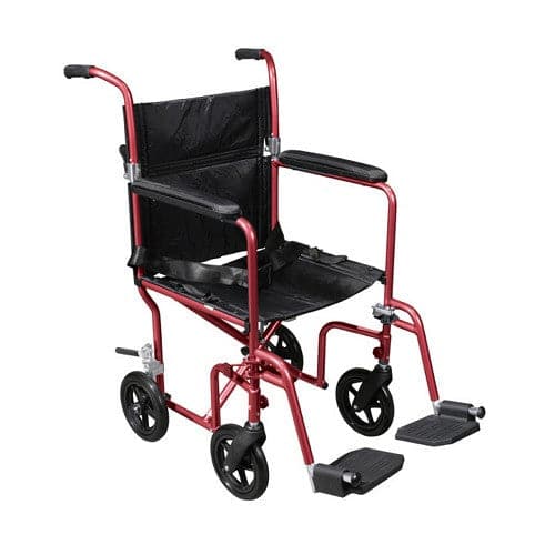 Drive Medical Deluxe Fly-Weight Aluminum Transport Chair with Removable Casters