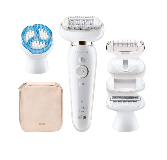 Braun Silk Epil 9 Flex 9010 Wet & Dry Epilator With 6 Extras incl. Deep Body Exfoliation Brush